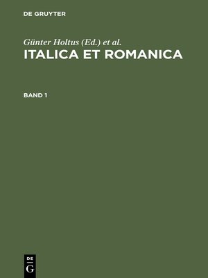 cover image of Italica et Romanica